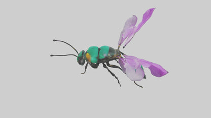 Cattleya Orchid bee flying model 3D model