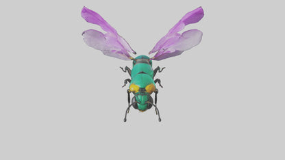 Cattleya Orchid bee flying model 3D model