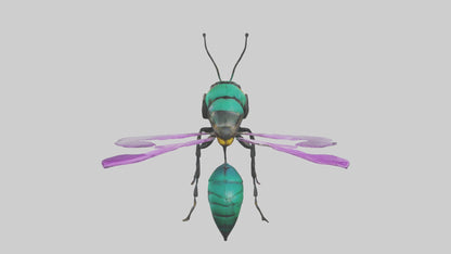 Cattleya Orchid bee flying model 3D model