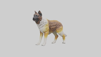 Caucasian Shepherd guarding model VR / AR / low-poly