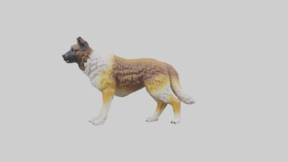 Caucasian Shepherd guarding model VR / AR / low-poly