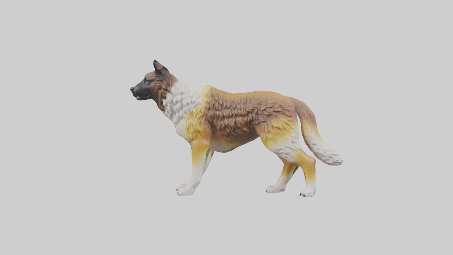 Caucasian Shepherd guarding model VR / AR / low-poly