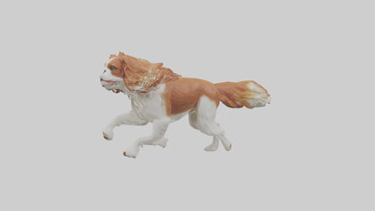 3D model Cavalier King Charles Spaniel running model VR / AR / low-poly