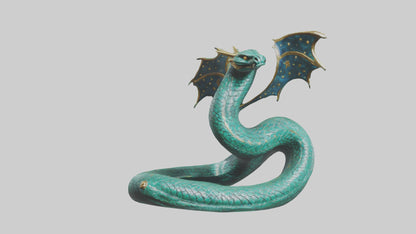 Celestial Serpent statue model VR / AR / low-poly
