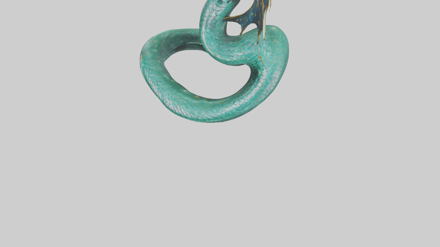Celestial Serpent statue model VR / AR / low-poly