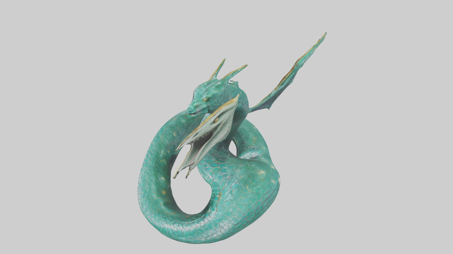 Celestial Serpent statue model VR / AR / low-poly