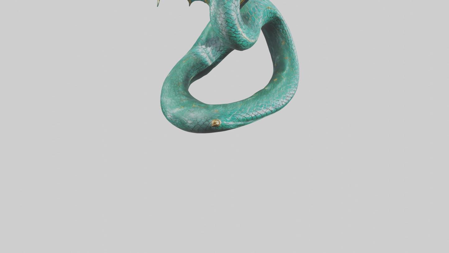 Celestial Serpent statue model VR / AR / low-poly