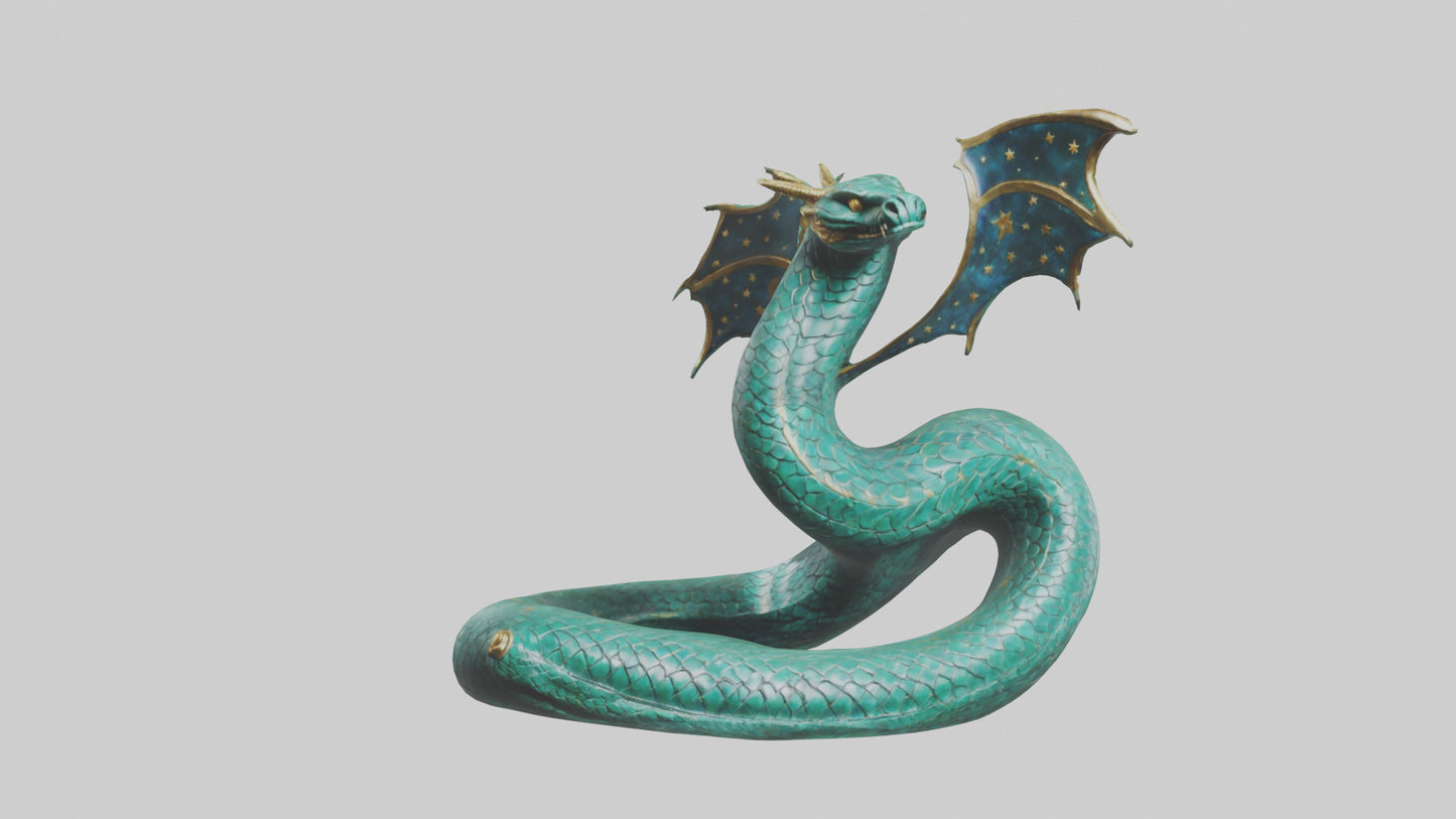 Celestial Serpent statue model VR / AR / low-poly