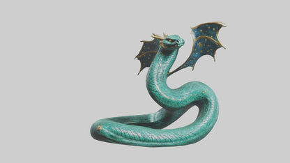 Celestial Serpent statue model VR / AR / low-poly