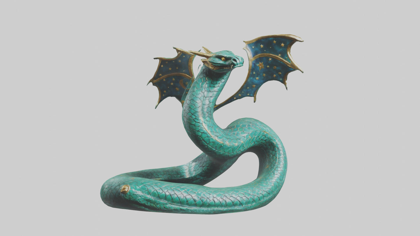 Celestial Serpent statue model VR / AR / low-poly