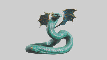 Celestial Serpent statue model VR / AR / low-poly