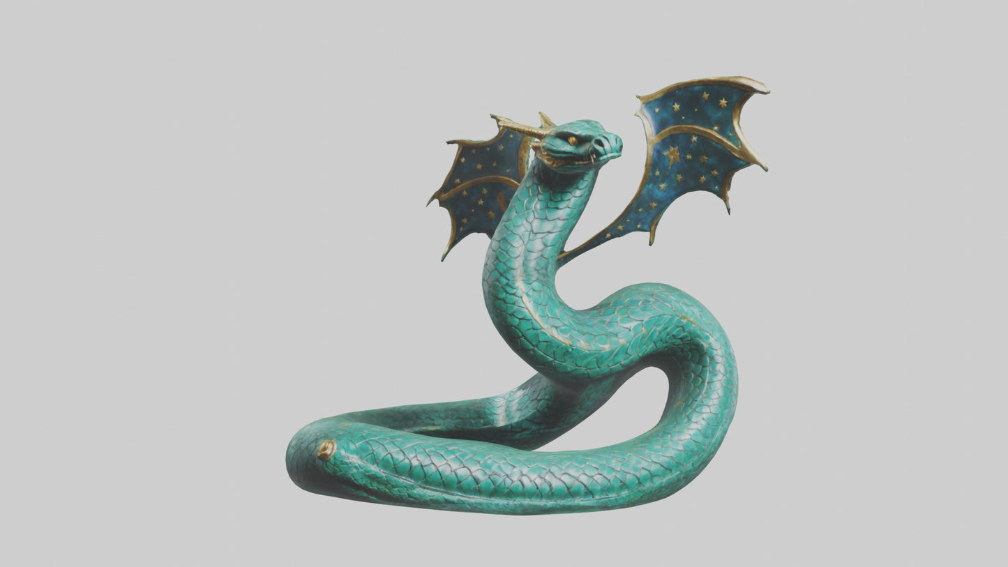 Celestial Serpent statue model VR / AR / low-poly