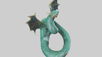 Celestial Serpent statue model VR / AR / low-poly