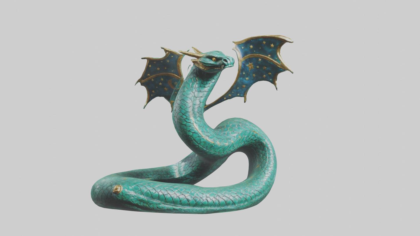 Celestial Serpent statue model VR / AR / low-poly
