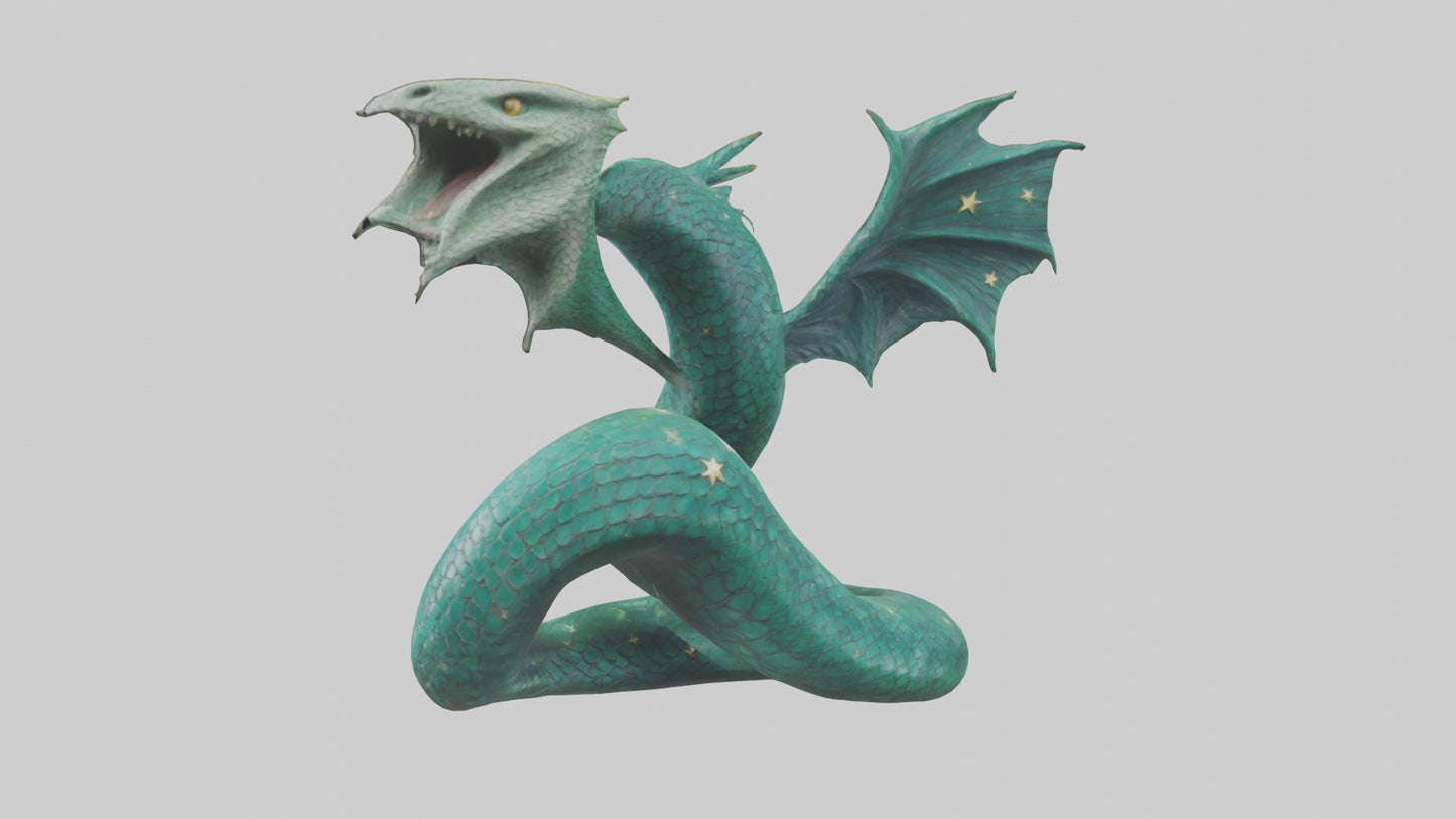 Celestial Serpent statue model VR / AR / low-poly