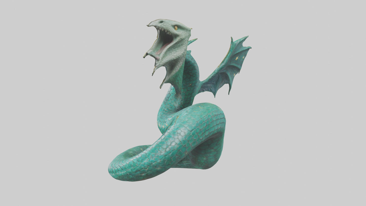 Celestial Serpent statue model VR / AR / low-poly