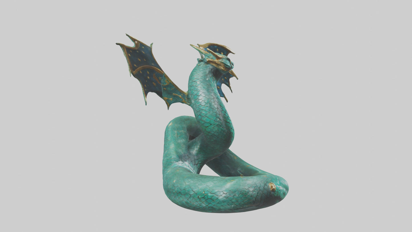 Celestial Serpent statue model VR / AR / low-poly