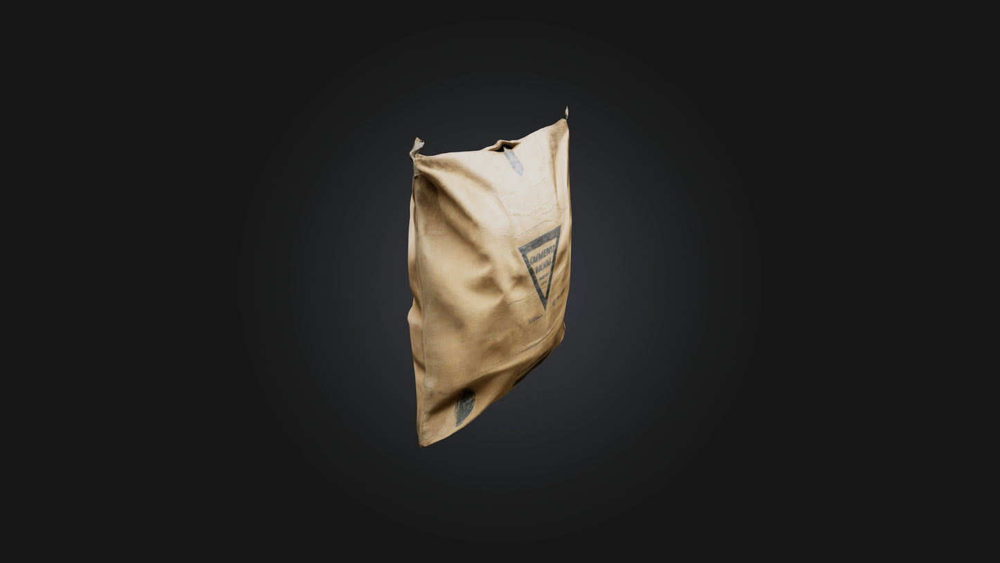 3D model Cement Bag VR / AR / low-poly