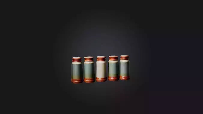 3D model Ceramic Spice Jars VR / AR / low-poly