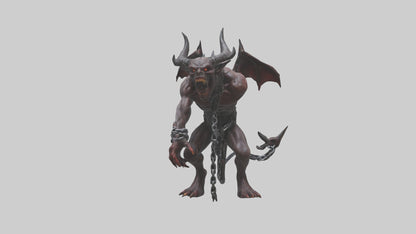 Chained demon model VR / AR / low-poly