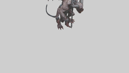 Chained demon model VR / AR / low-poly