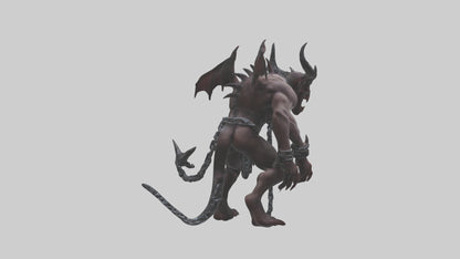 Chained demon model VR / AR / low-poly