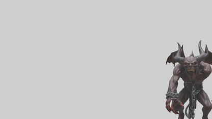 Chained demon model VR / AR / low-poly