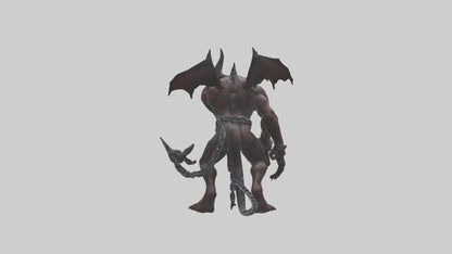 Chained demon model VR / AR / low-poly