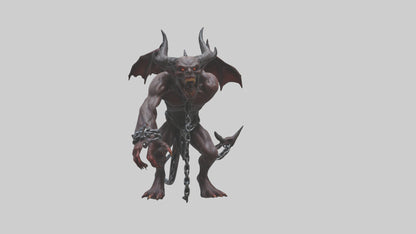 Chained demon model VR / AR / low-poly