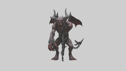 Chained demon model VR / AR / low-poly