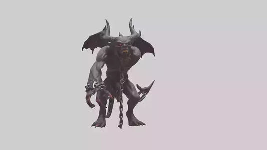 Chained demon model VR / AR / low-poly