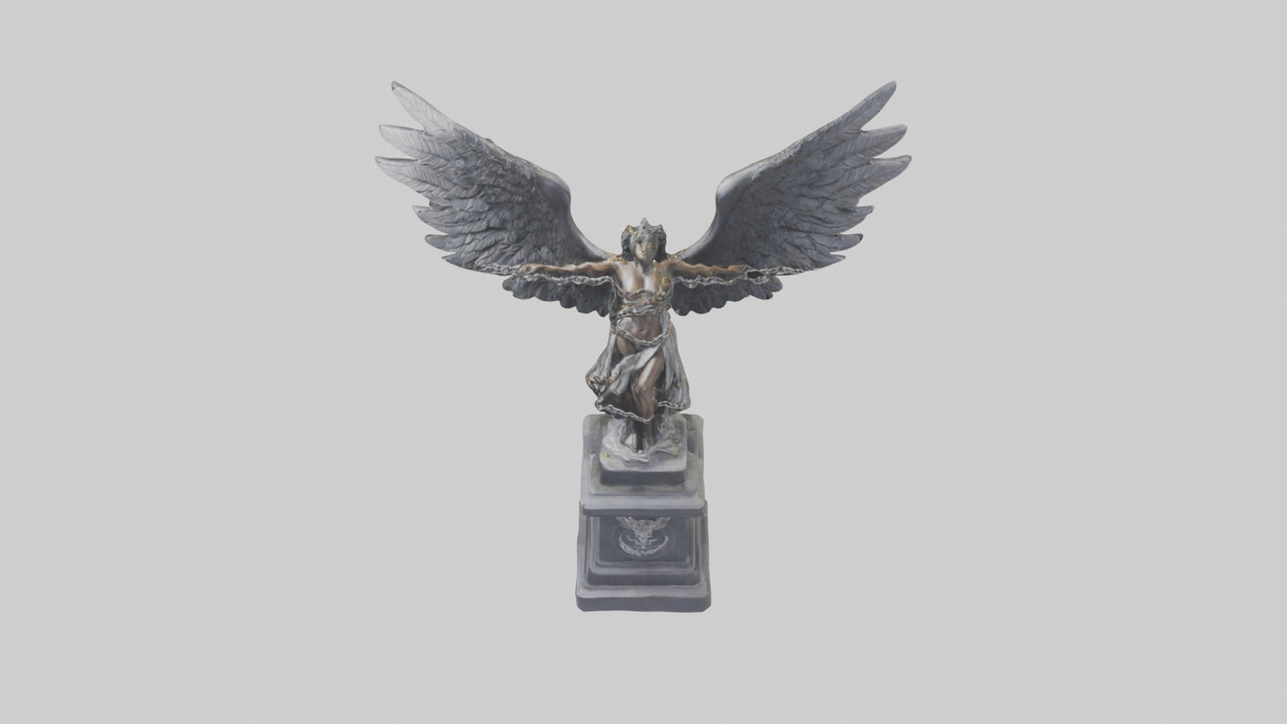 Chained demon model VR / AR / low-poly