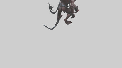 Chained demon model VR / AR / low-poly