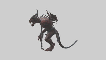 Chained demon model VR / AR / low-poly