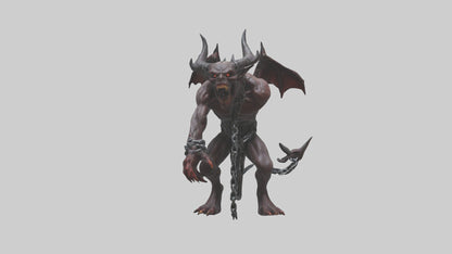 Chained demon model VR / AR / low-poly