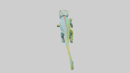 Chameleon climbing branch model VR / AR / low-poly