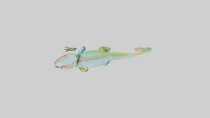 Chameleon climbing branch model VR / AR / low-poly