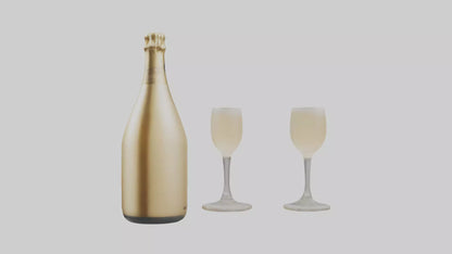 Champagne model VR / AR / low-poly