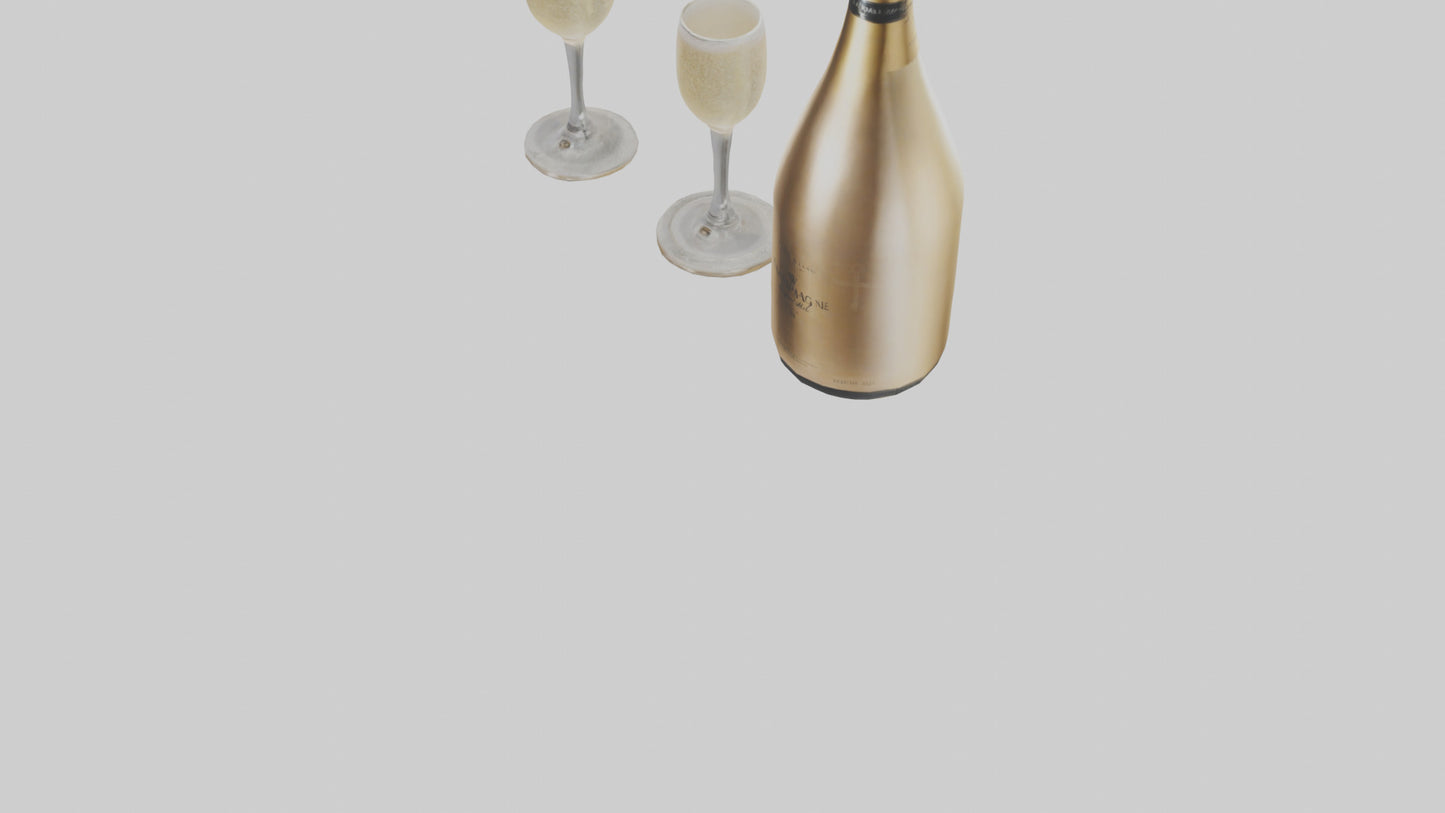 Champagne model VR / AR / low-poly