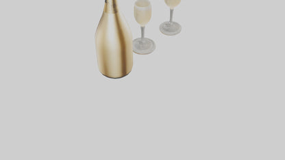 Champagne model VR / AR / low-poly