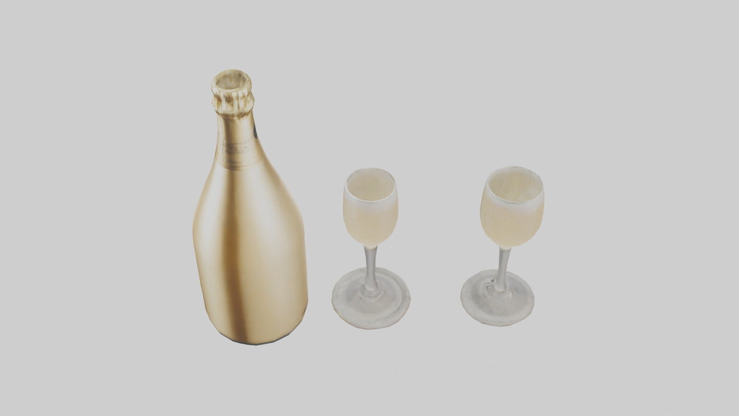 Champagne model VR / AR / low-poly