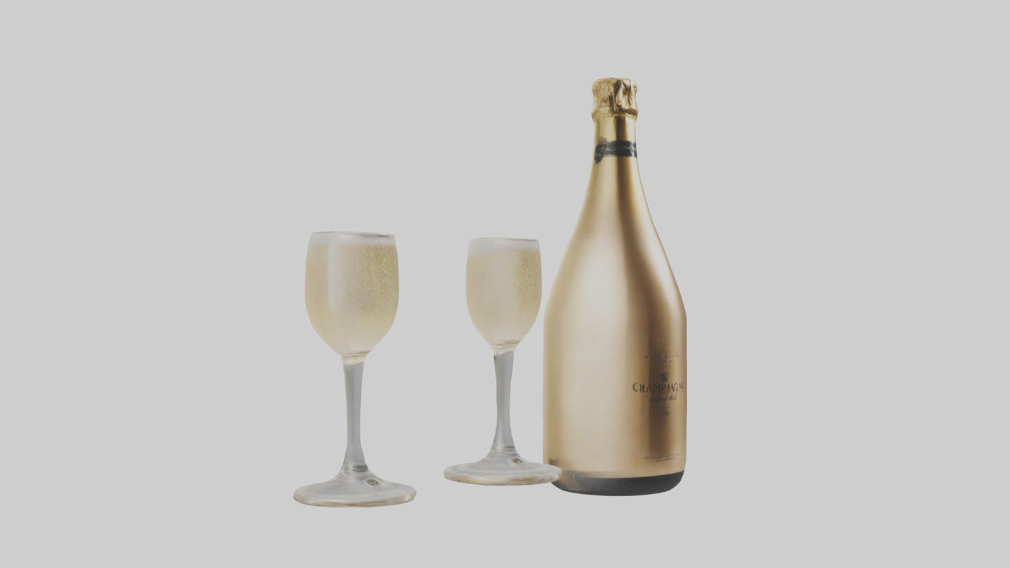 Champagne model VR / AR / low-poly