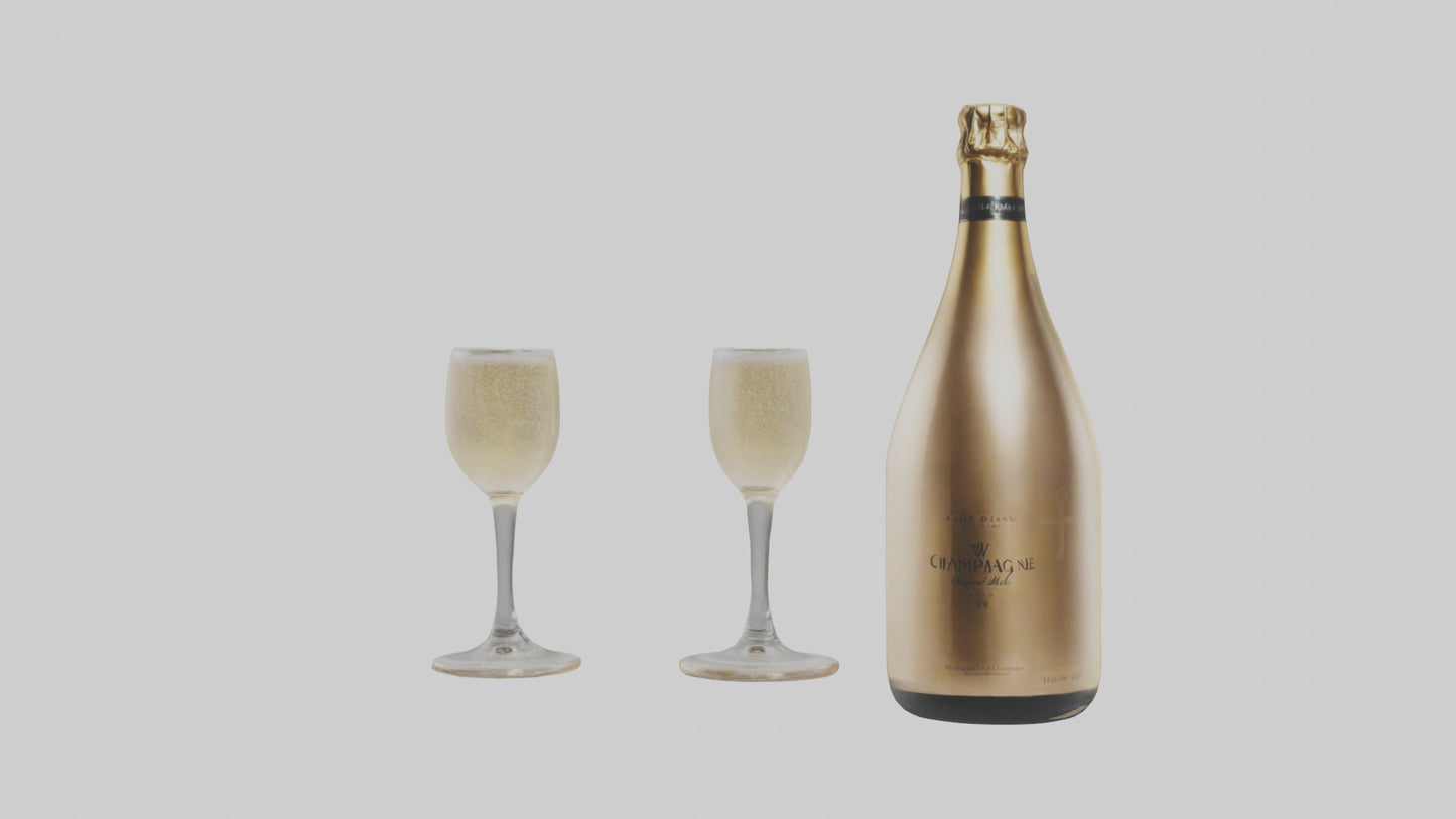 Champagne model VR / AR / low-poly