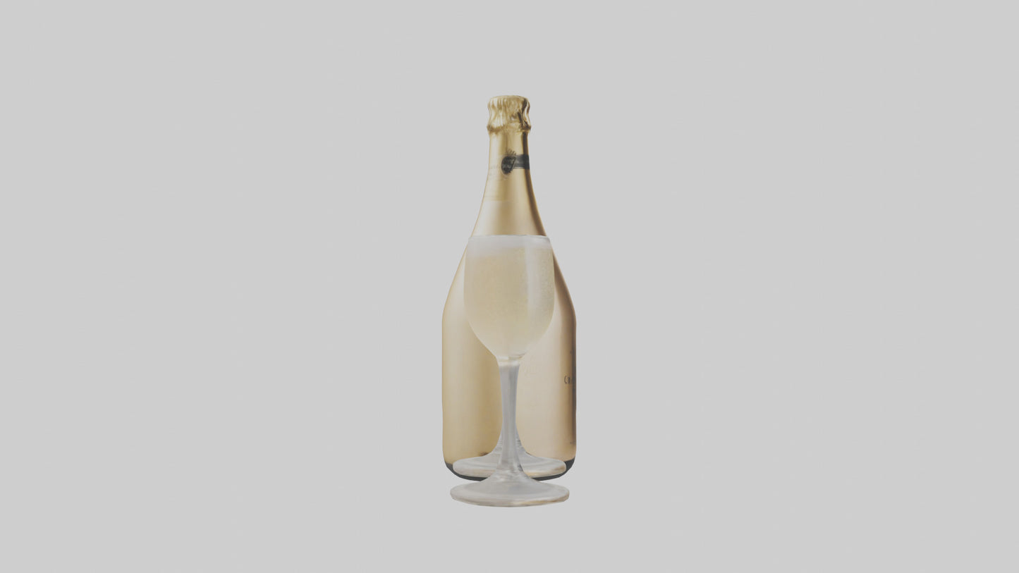 Champagne model VR / AR / low-poly