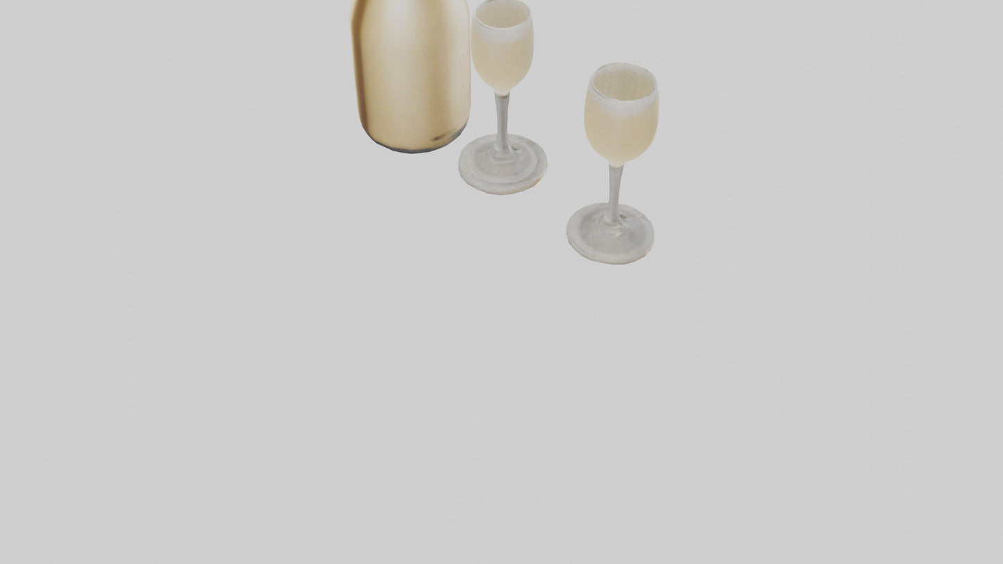 Champagne model VR / AR / low-poly
