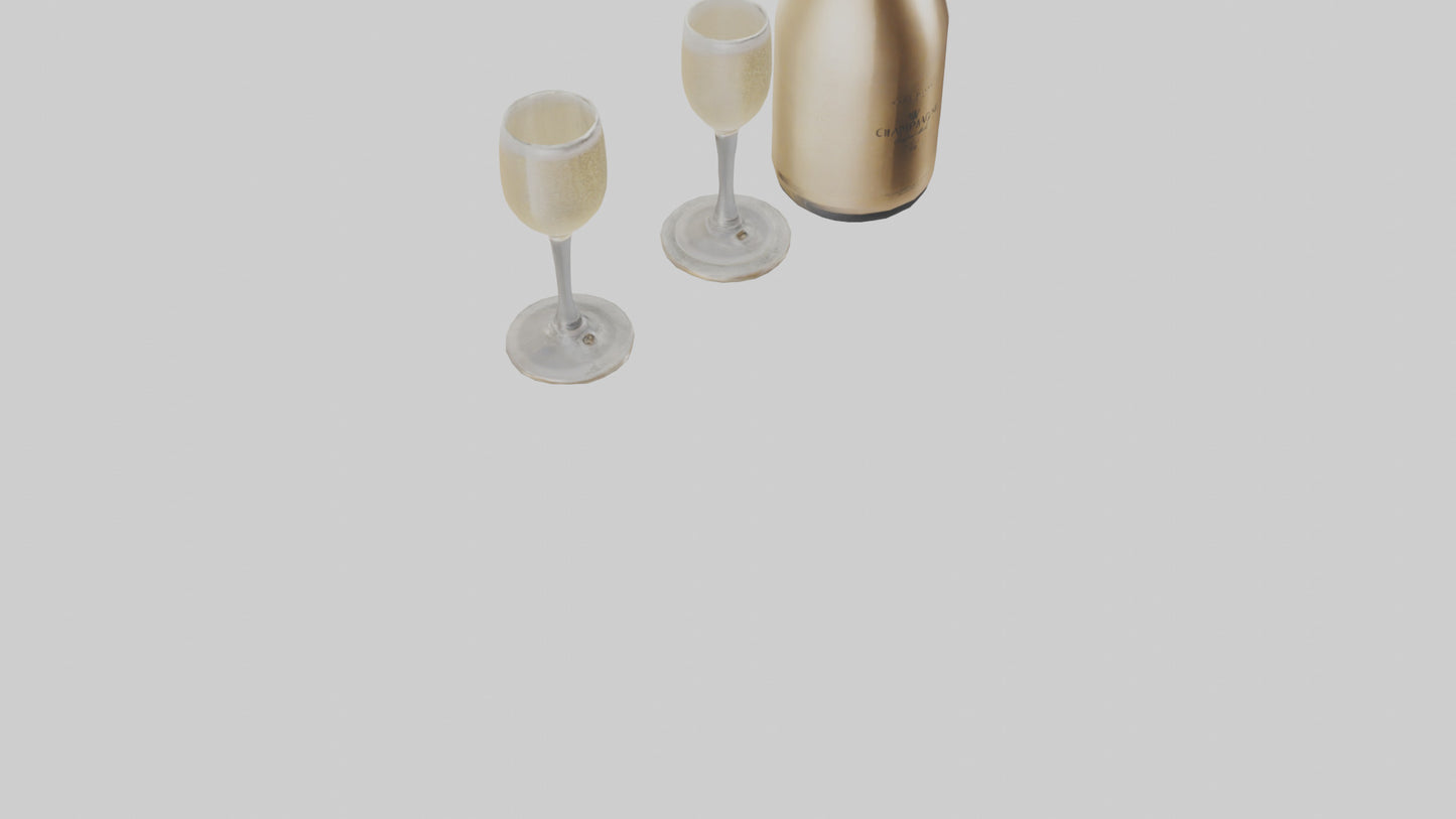 Champagne model VR / AR / low-poly