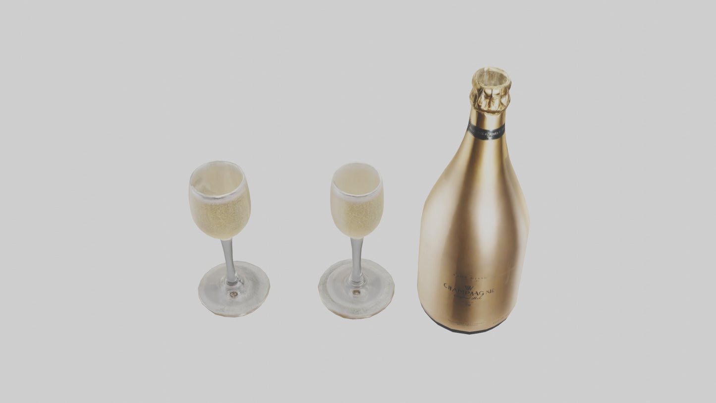 Champagne model VR / AR / low-poly