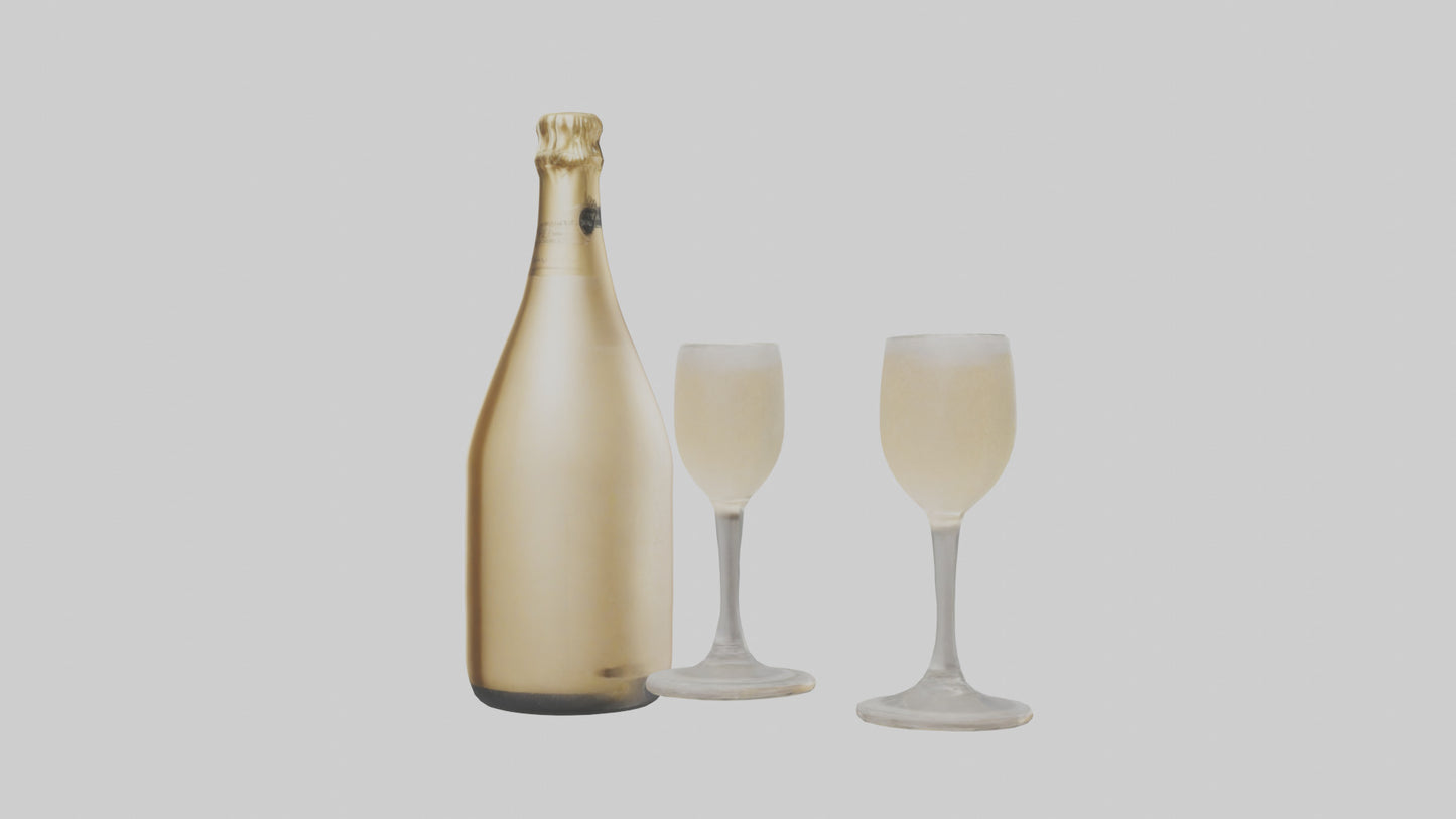 Champagne model VR / AR / low-poly