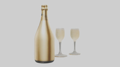 Champagne model VR / AR / low-poly
