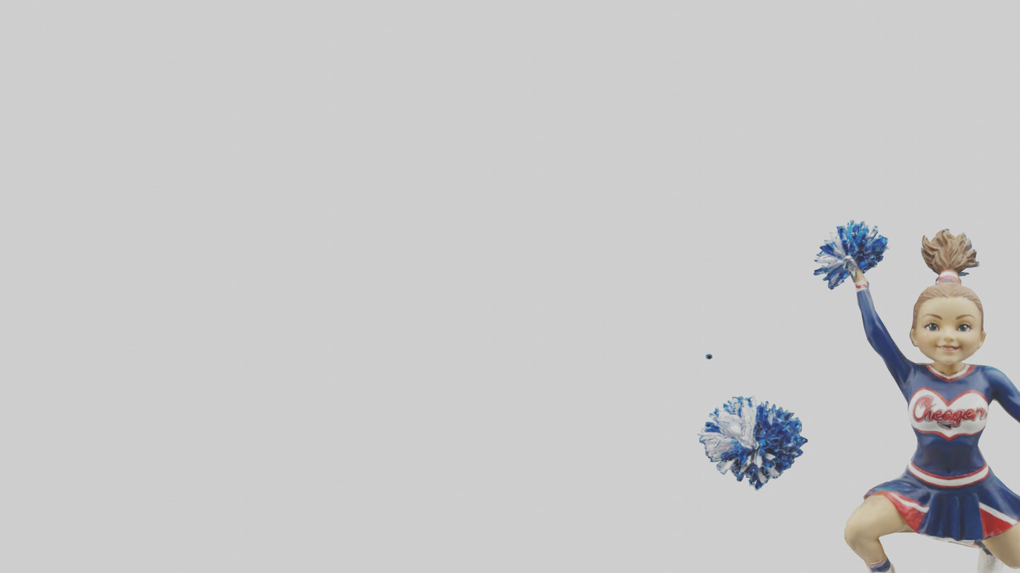 3D model Cheerleader Performing Split Statue model VR / AR / low-poly